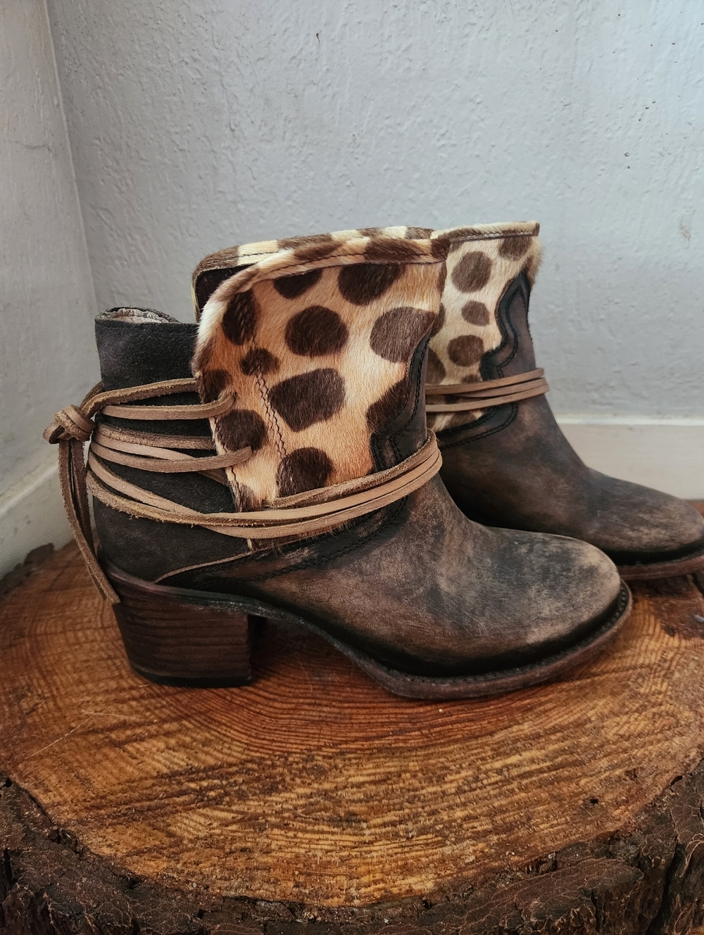 Freebird Casey Leopard Boots - Brown Size 7 - Picture 4 of 9